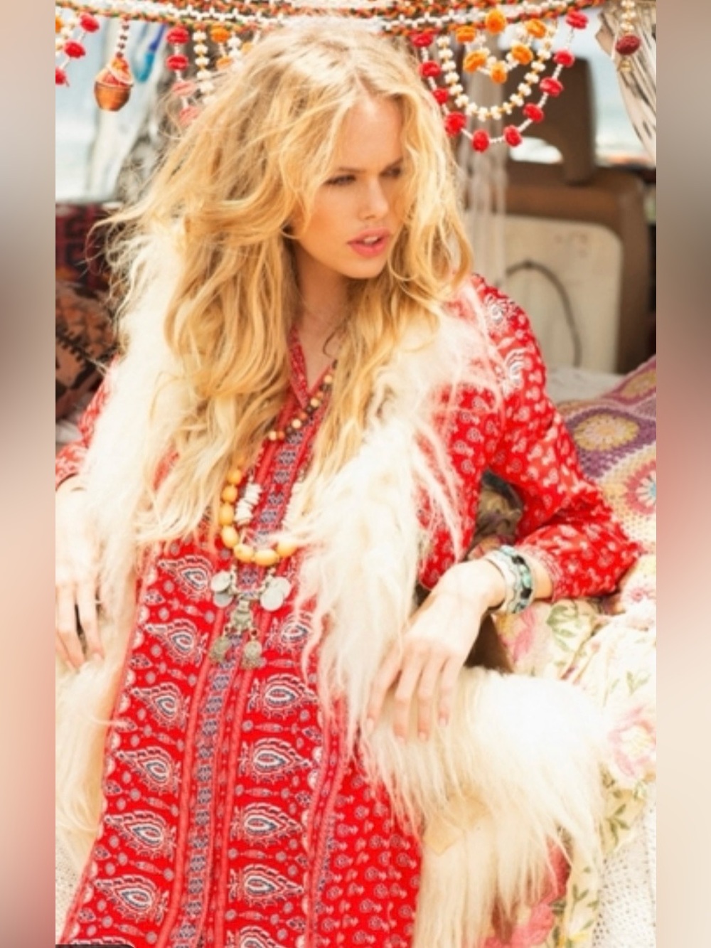 Spell & The Gypsy Collective Gypsiana Shirt Dress in Red Bandana medium